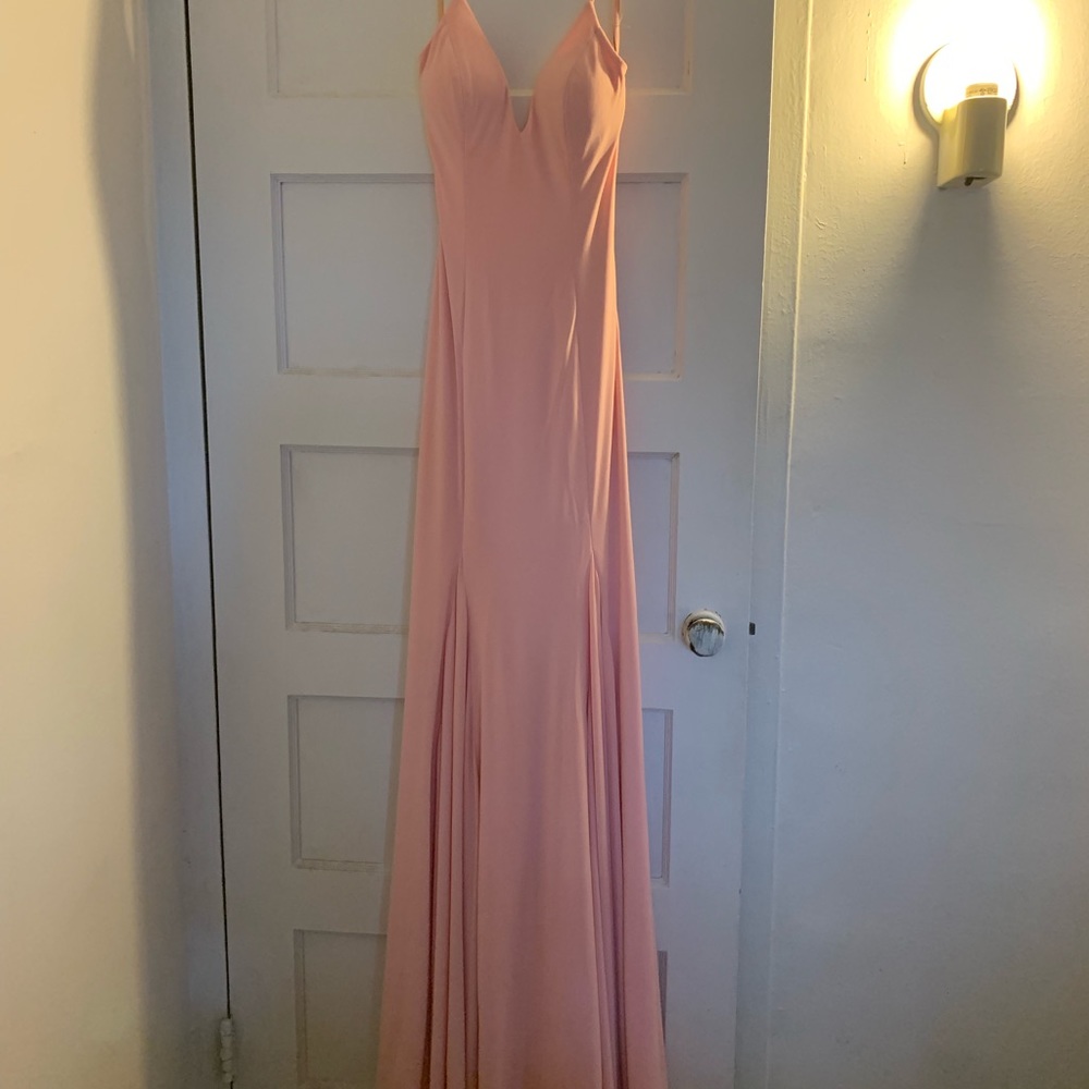 Baby pink prom dress